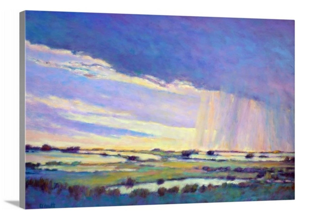 Rain Moving Along the Marsh - Open Edition Canvas Print - Liza Pruitt