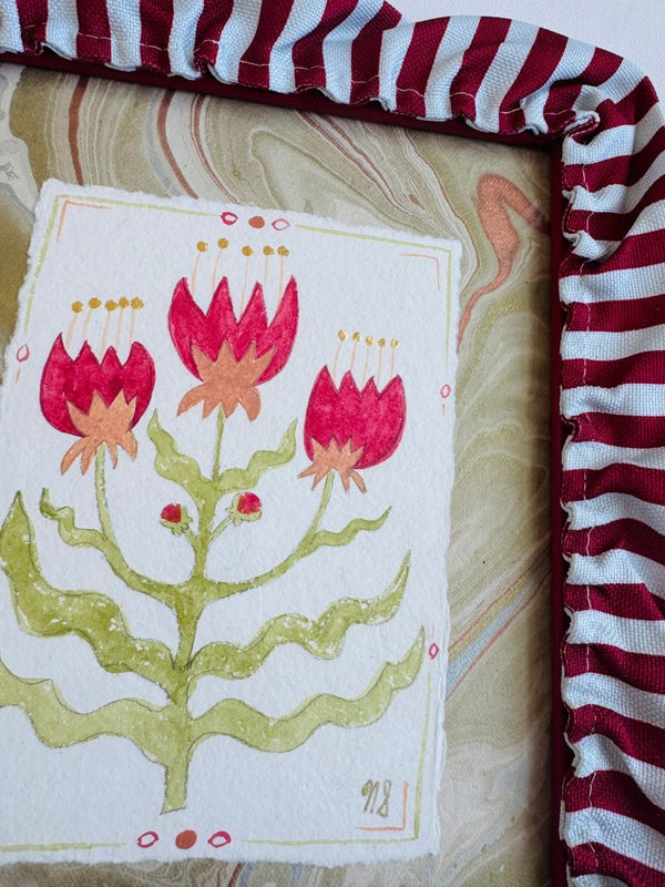 Red Crocus | 12" h x 14" w | Framed - Liza Pruitt