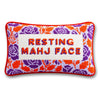 Resting Mahj Face Needlepoint Pillow - Liza Pruitt