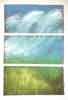 Rolling Hills and Sky, Prairie Study Triptych | 32" h x 21" w - Liza Pruitt