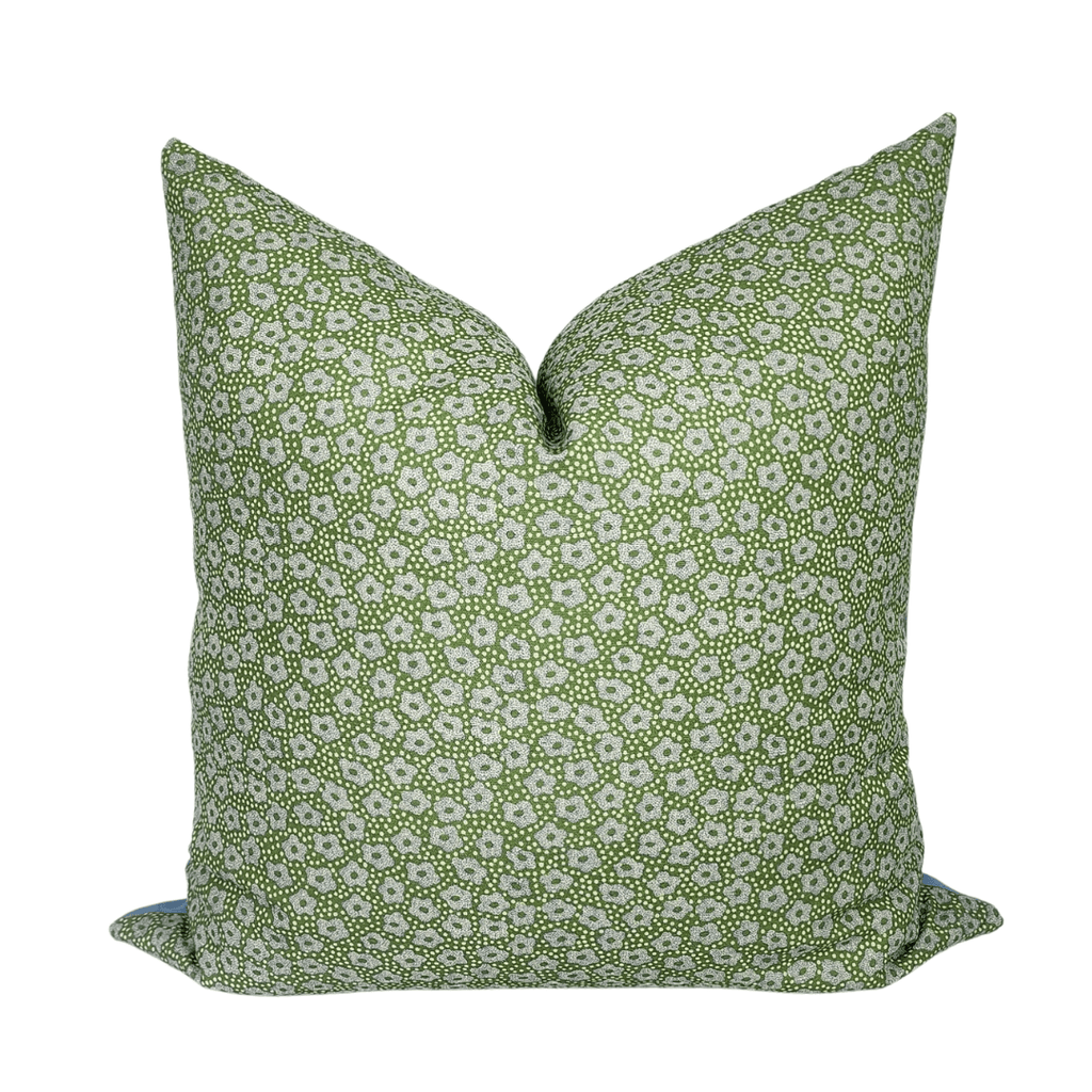 Rose Dots in Blue/Green by Jane Shelton Pillow - Liza Pruitt