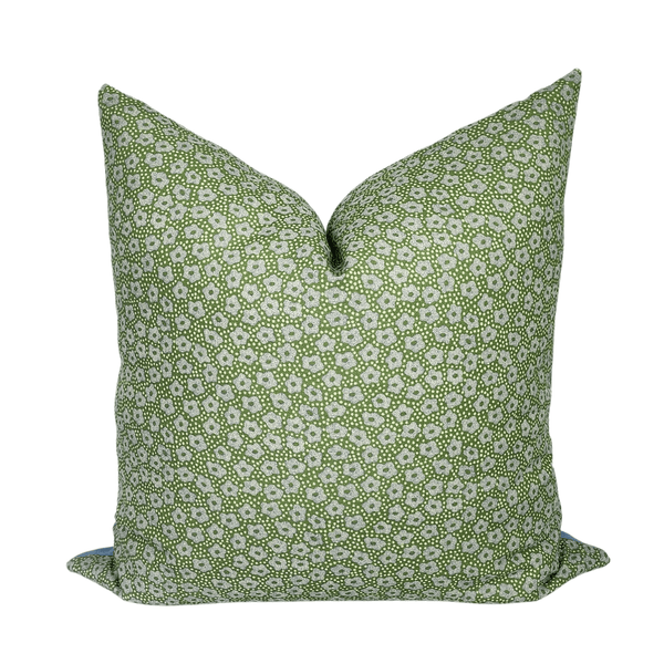 Rose Dots in Blue/Green by Jane Shelton Pillow - Liza Pruitt