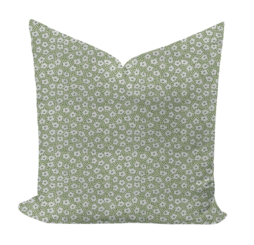 Rose Dots in Blue/Green by Jane Shelton Pillow - Liza Pruitt
