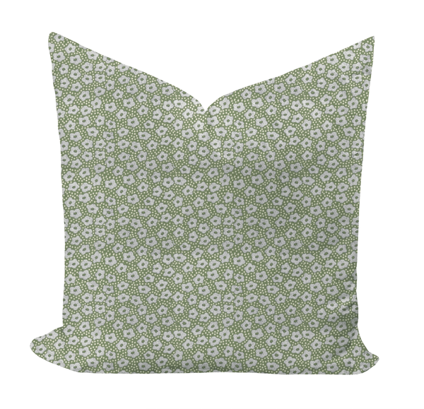 Rose Dots in Blue/Green by Jane Shelton Pillow - Liza Pruitt