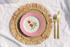 Round natural raffia tabletop with fringes, Woven raffia Placemat - Liza Pruitt