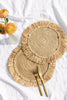 Round natural raffia tabletop with fringes, Woven raffia Placemat - Liza Pruitt
