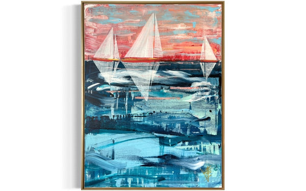 Sailing School | 41.5 h x 31.5 w | Framed - Liza Pruitt