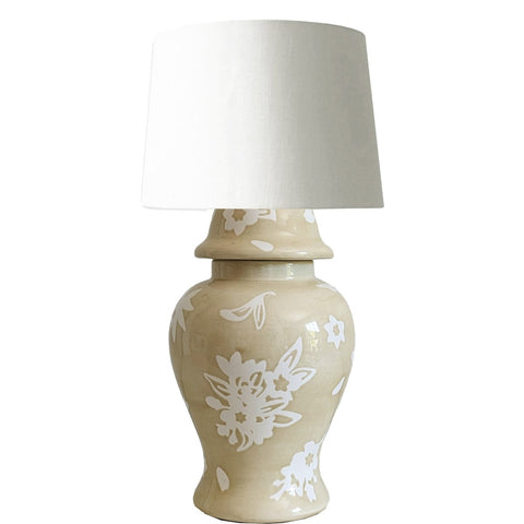 Sakura Ginger Jar Lamp in Sand - Liza Pruitt