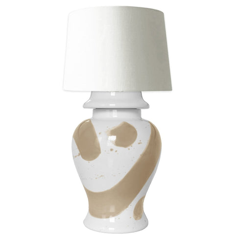 Sand Brushstroke Ginger Jar Lamp - Liza Pruitt