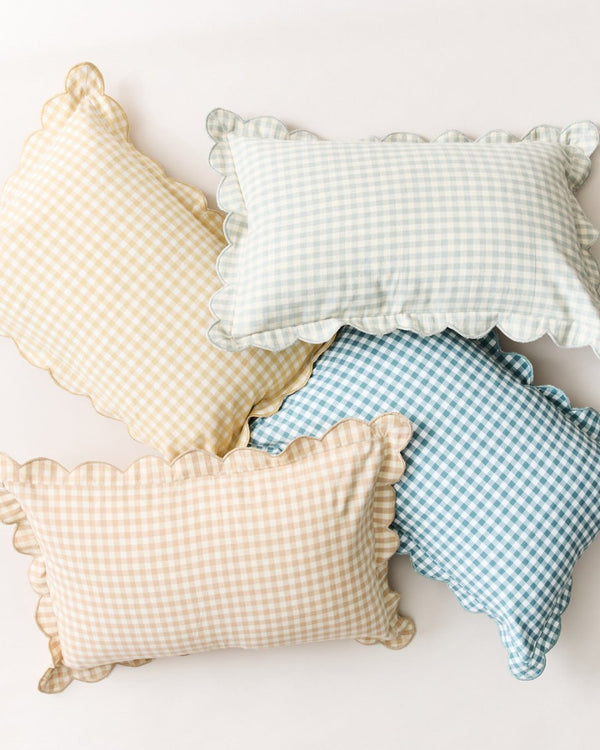 Scalloped Gingham Lumbar Pillow - Liza Pruitt