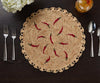 Scattered Chili Handwoven Raffia Round Placemat – Artisan Table Décor - Liza Pruitt