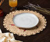 Scattered Chili Handwoven Raffia Round Placemat – Artisan Table Décor - Liza Pruitt