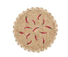 Scattered Chili Handwoven Raffia Round Placemat – Artisan Table Décor - Liza Pruitt
