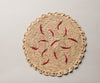 Scattered Chili Handwoven Raffia Round Placemat – Artisan Table Décor - Liza Pruitt