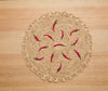 Scattered Chili Handwoven Raffia Round Placemat – Artisan Table Décor - Liza Pruitt