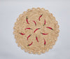 Scattered Chili Handwoven Raffia Round Placemat – Artisan Table Décor - Liza Pruitt