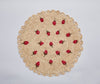 Scattered Strawberry Hand - Crocheted Raffia Palm Round Placemat - Liza Pruitt