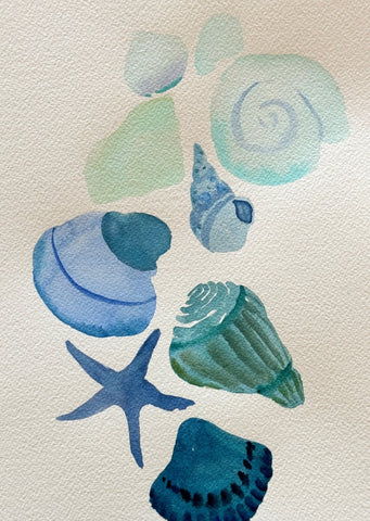 Sea Collection in Green | 10" h x 7" w - Liza Pruitt