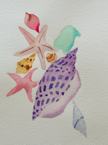 Sea Collection Purple Junonia | 10" h x 7" w - Liza Pruitt