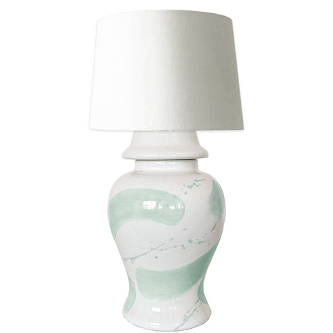 Sea Glass Brushstroke Ginger Jar Lamp - Liza Pruitt