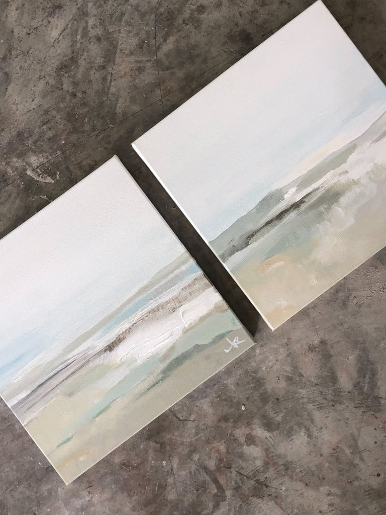 Serene Shoreline Diptych | 12" h x 24" w - Liza Pruitt