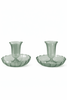 Set of Fluted Candle Holders – Green - Liza Pruitt