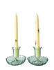 Set of Fluted Candle Holders – Green - Liza Pruitt