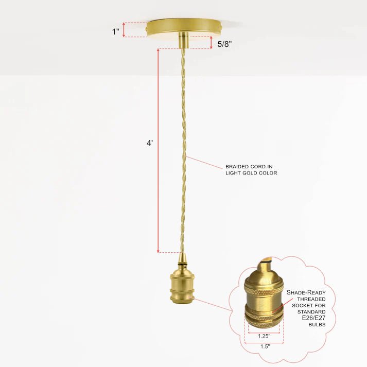 SHADE READY CEILING PENDANT LIGHT KIT | GOLD - Liza Pruitt