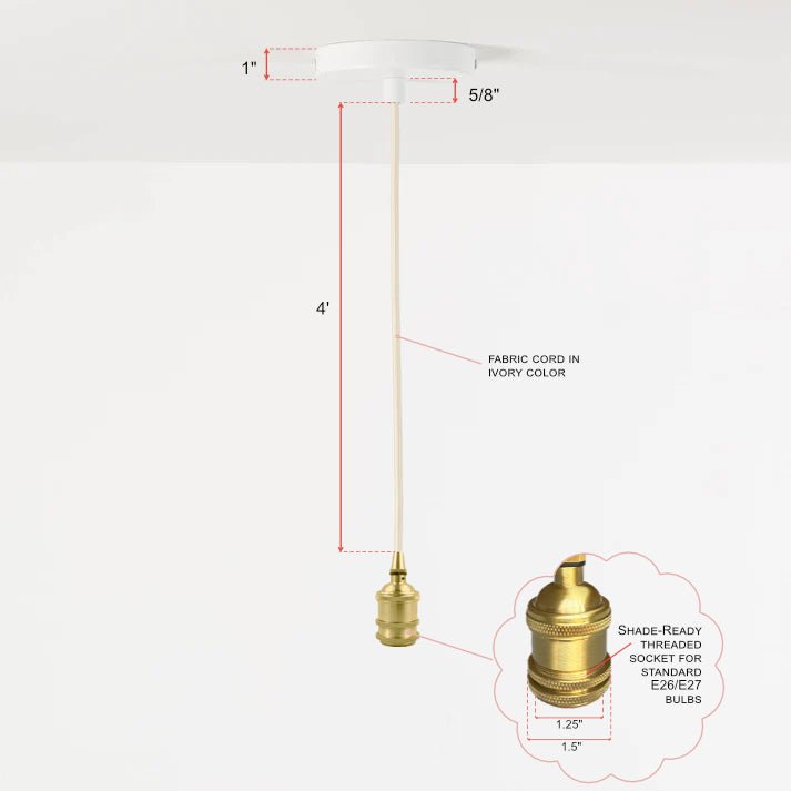 SHADE READY CEILING PENDANT LIGHT KIT | WHITE - Liza Pruitt