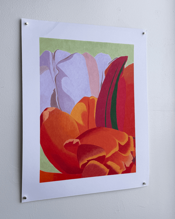 Shades of Red, with Purple and Green | 24" h x 16" w - Liza Pruitt