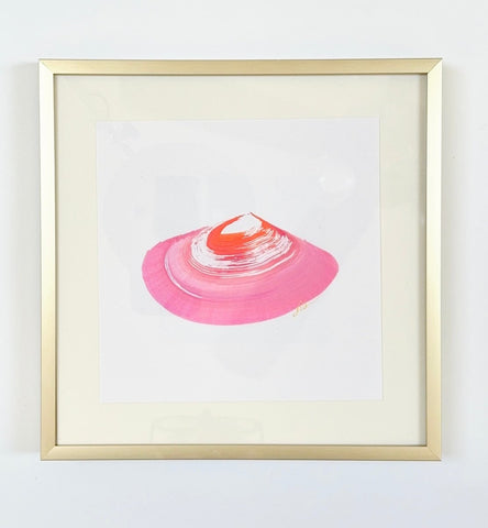 Single Shell in Pink | 8" h x 8" w | Framed - Liza Pruitt
