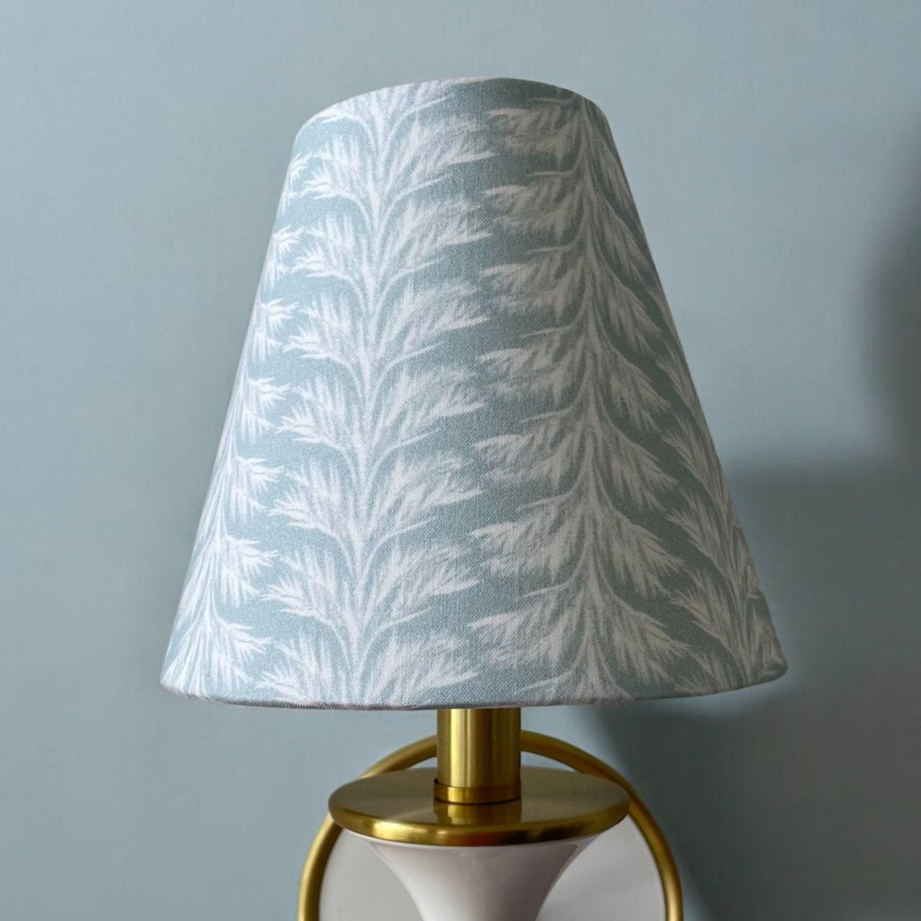 Sky Blue Sconce Shade in Sabal Stripe - Liza Pruitt