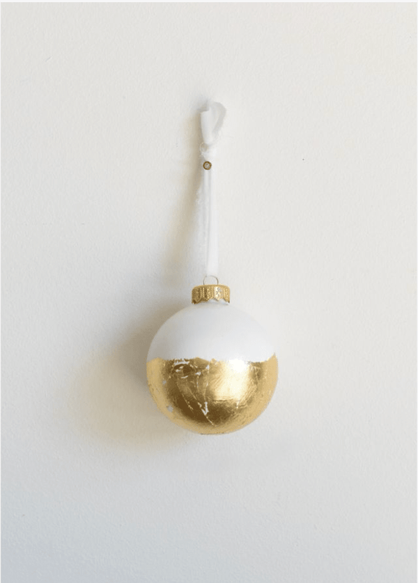 Snowy White Round Ornament | 3" h x 3" w - Liza Pruitt
