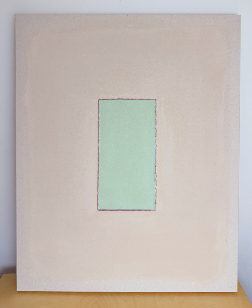 Mint Sage/Pale Clay With Silver-Rose | 30" h x 24" w - Liza Pruitt Art