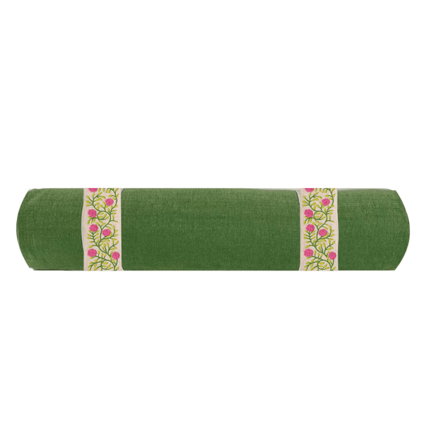 Solid with Ashoka Tape Stripes Bolster - Liza Pruitt