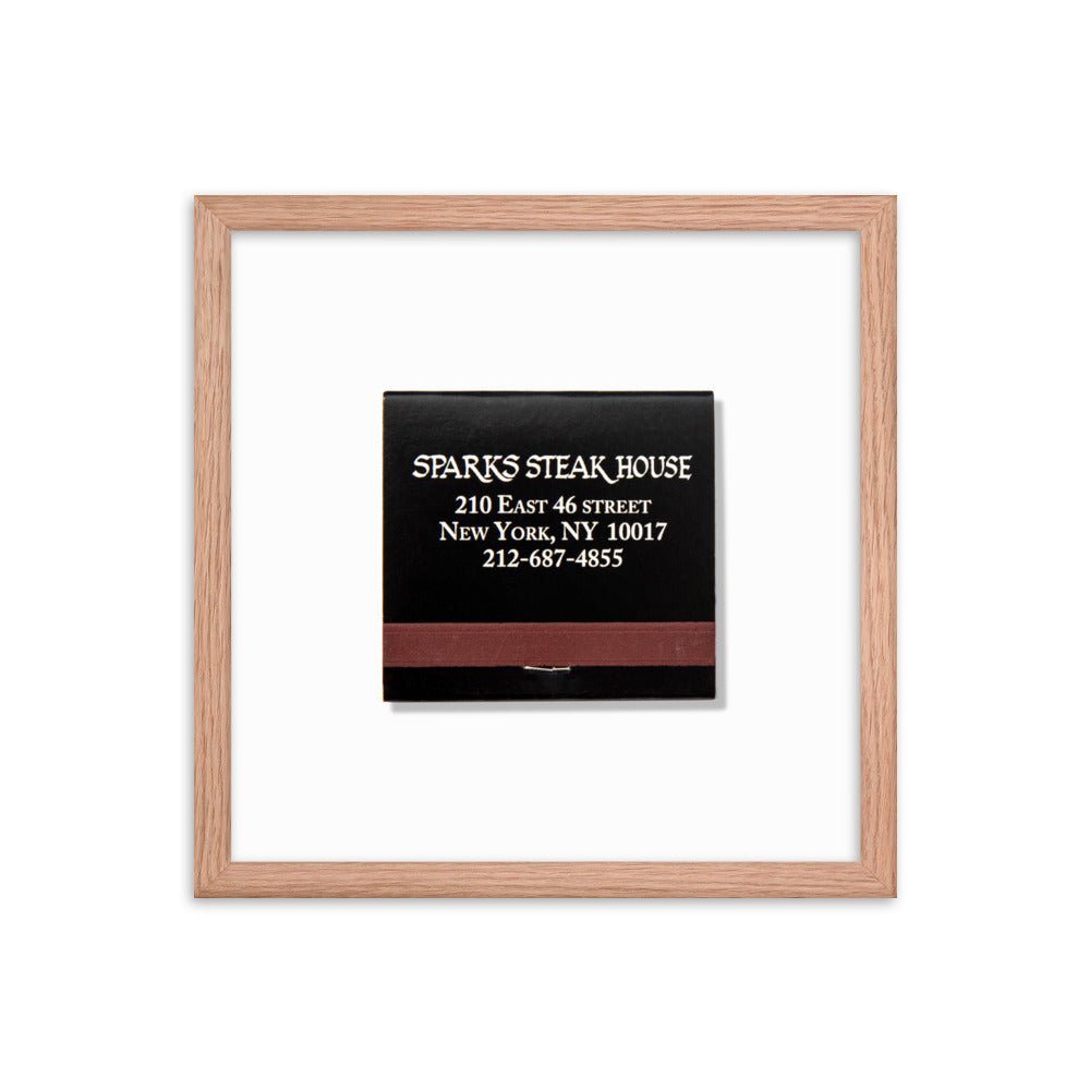 Sparks Steak House Matchbox Framed Print - Liza Pruitt