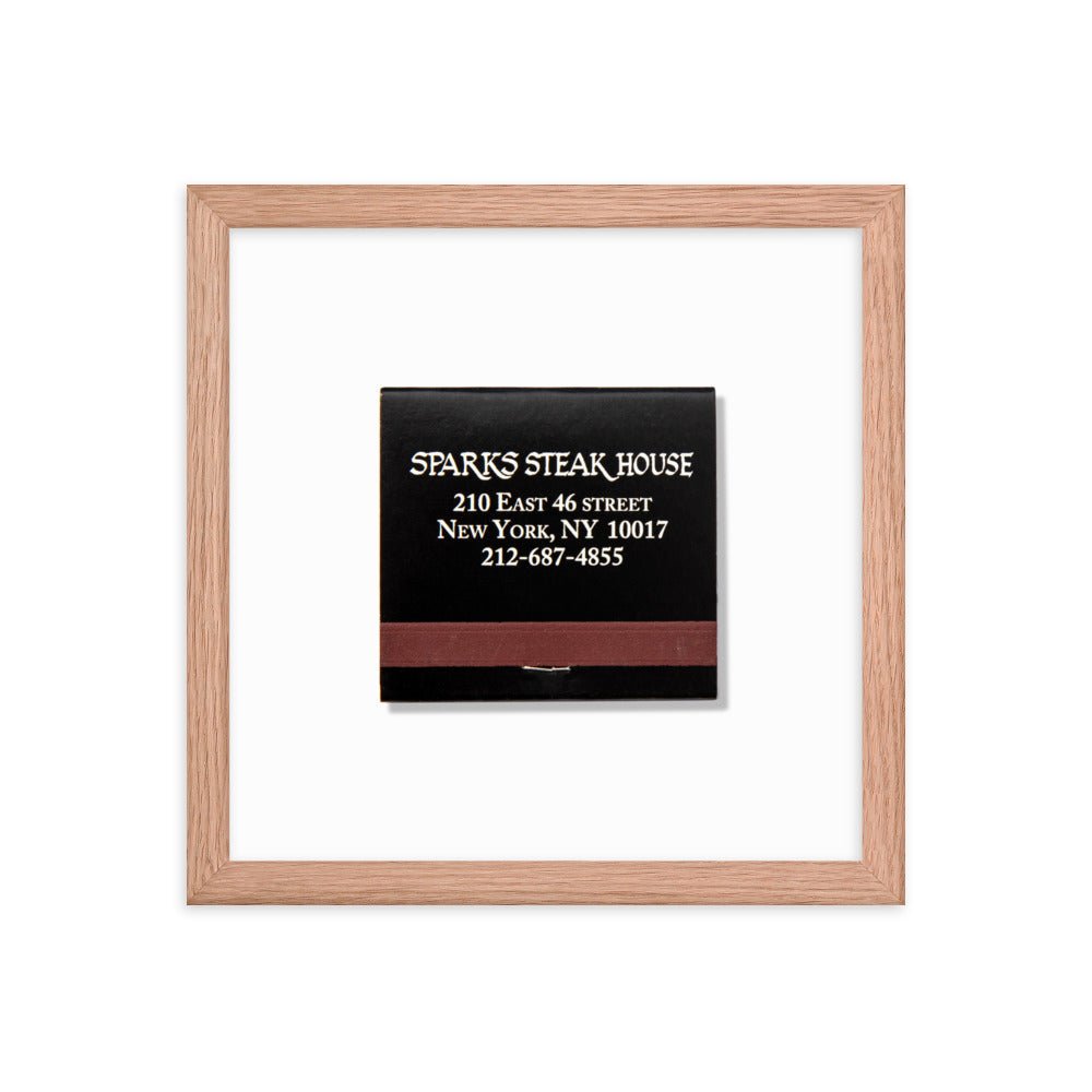 Sparks Steak House Matchbox Framed Print - Liza Pruitt