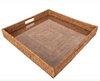 Square Rattan Tray with Glass Insert - Liza Pruitt