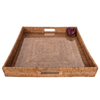 Square Rattan Tray with Glass Insert - Liza Pruitt