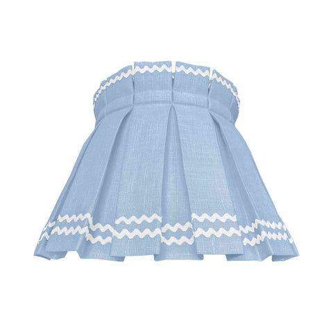 SQUIGGLE CLASSIC BOX PLEAT LAMPSHADE | WHITE/BLUE - Liza Pruitt