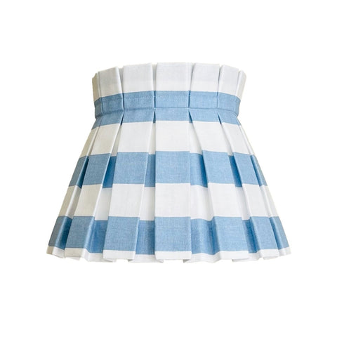 STRIPE CLASSIC BOX PLEAT LAMPSHADE | BLUE - Liza Pruitt