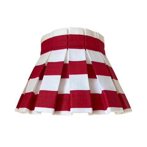 STRIPE CLASSIC BOX PLEAT LAMPSHADE | RED - Liza Pruitt