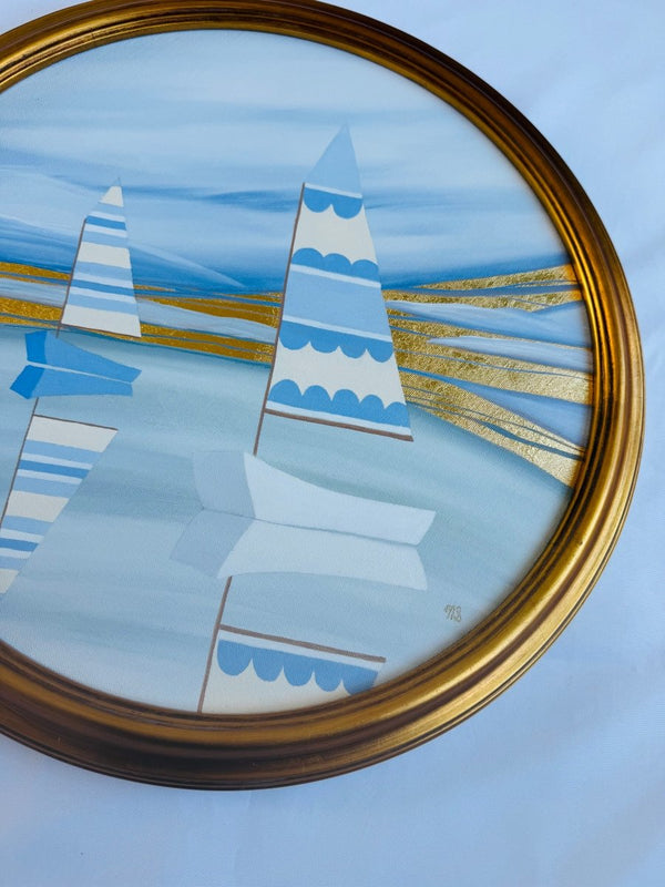 Stripes & Scallops | 18.25" h x 18.25"w | Framed - Liza Pruitt