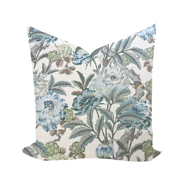 Summer Peony in Aqua by GP&J Baker Pillow - Liza Pruitt