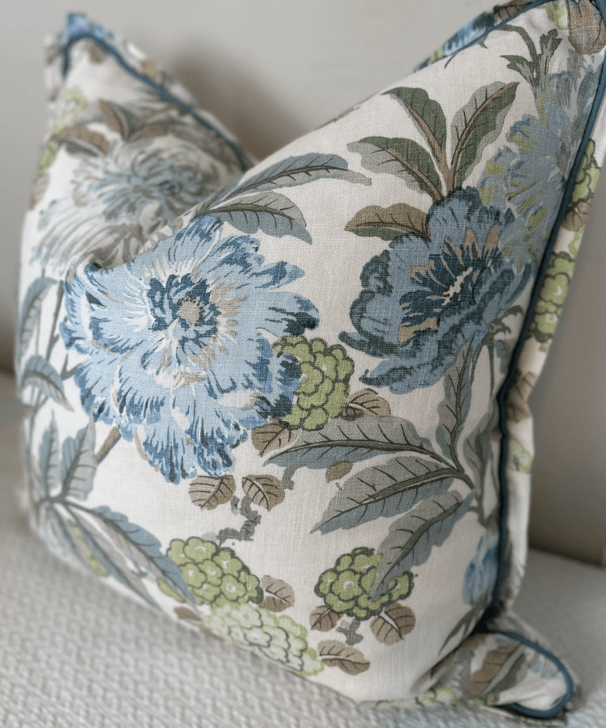 Summer Peony in Aqua by GP&J Baker Pillow - Liza Pruitt