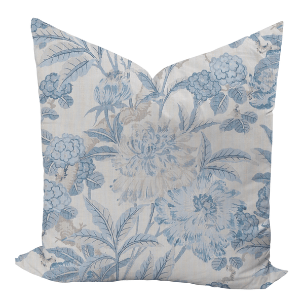 Summer Peony in Blue Pillow Cover by GP&J Baker - Liza Pruitt