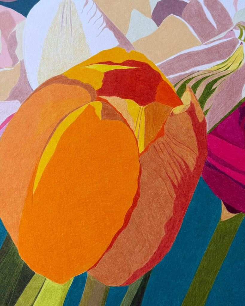 Sun and Moon Flower | 24" h x 18" w - Liza Pruitt