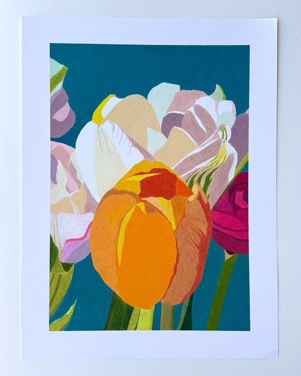 Sun and Moon Flower | 24" h x 18" w - Liza Pruitt