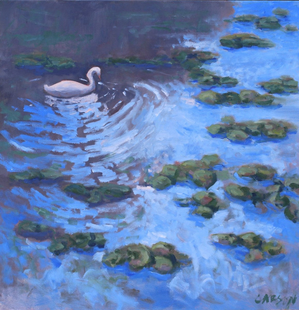 Swan in Blue | 30" h x 30" w - Liza Pruitt
