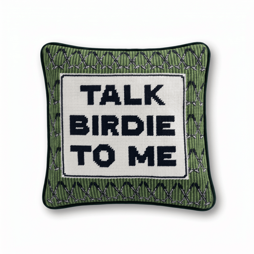 Talk Birdie To Me Needlepoint Pillow - Liza Pruitt
